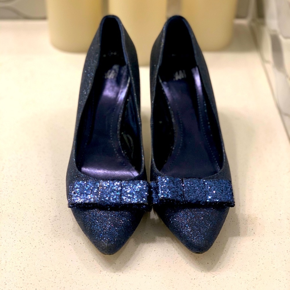 SOLD H&M Navy Blue Glitter Heels